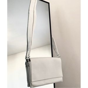 Zara | minimalist off-white leather crossbody bag